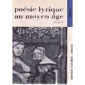 livre poésie lyrique au moyen âge tome 1