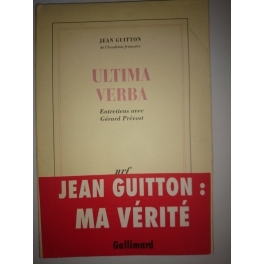 livre ultima verba Entretiens avec Gérard Prévost